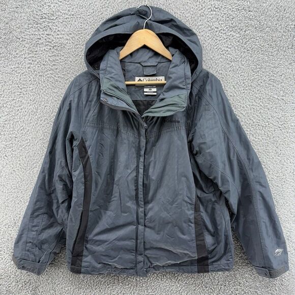 Columbia Jacket Womens XL‎ Urban Camo Hooded Interchange Omni-Tech Full Zip Ski - Picture 1 of 11